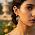 将图像加载到图库查看器中, Silver Garnet & Crystal Earrings for Women | Dangle Jewelry
