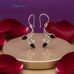 Load image into Gallery viewer, 925 Silver Garnet Drop Earrings for Women | Teardrop Jewelry