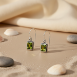 将图像加载到图库查看器中, 925 Silver Peridot Earrings for Women | Green Gemstone Jewelry