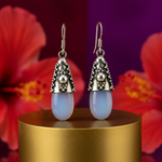 将图像加载到图库查看器中, 925纯银玉髓水滴耳环(女士款)| 礼品首饰