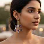 Load image into Gallery viewer, 925 Silver Amethyst Drop Earrings for Women | Gemstone Jewelry