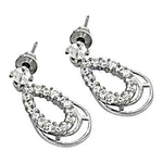 将图像加载到图库查看器中, Silver Teardrop Stud Earrings with White CZ | Women's Jewelry Gift