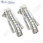将图像加载到图库查看器中, 925 sterling silver stud earrings with sparkling cubic zirconia gemstones for women