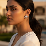 将图像加载到图库查看器中, Silver Cubic Zirconia Flower Stud Earrings | Women's Jewelry Gift