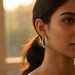 将图像加载到图库查看器中, 镶嵌立方氧化锆石的银色耳环 | 女士时尚首饰