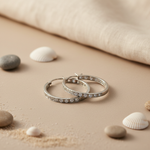 Load image into Gallery viewer, Silver Hoop Earrings with CZ Stones | Women's Fashion Jewelry