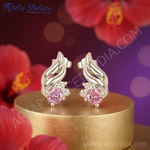 Load image into Gallery viewer, 925 Silver Pink Stud Earrings | Gemstone Jewelry for Women