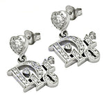 Load image into Gallery viewer, Silver Dior Inspired Stud Earrings with CZ Crystals | For Women