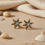 将图像加载到图库查看器中, gold plating Floral Stud Earrings with Cubic Zirconia | Women's Jewelry