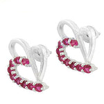 Load image into Gallery viewer, 925 Silver Ruby Heart Stud Earrings for Women | Gift Jewelry