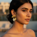 将图像加载到图库查看器中, gold plating & Silver Leaf Stud Earrings with CZ for Women | Art Palace