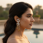 将图像加载到图库查看器中, 925纯银黄水晶吊坠耳环(女士款)| 宝石首饰