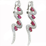 Load image into Gallery viewer, 925 Silver Ruby Earrings for Women | Elegant Jewelry Gift