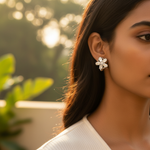 将图像加载到图库查看器中, Floral Stud Earrings with Cubic Zirconia | Women's Jewelry Gift
