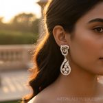 将图像加载到图库查看器中, 925纯银镶嵌立方氧化锆心形耳坠(女士款)