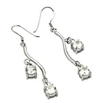 Load image into Gallery viewer, 925 Silver Cubic Zirconia Dangle Earrings for Women