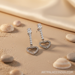 将图像加载到图库查看器中, 925 Silver Heart Drop Earrings | Cubic Zirconia Earrings for Women