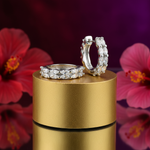 Load image into Gallery viewer, Marquise Cut Hoop Earrings | Silver CZ Earrings for Women