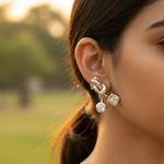 将图像加载到图库查看器中, 女士银色立方氧化锆耳环 | 日常佩戴首饰