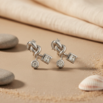 将图像加载到图库查看器中, Silver Cubic Zirconia Earrings for Women | Daily Wear Jewelry
