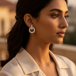 Load image into Gallery viewer, 925 Silver Cubic Zirconia Circle Stud Earrings for Women
