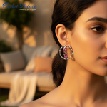 Load image into Gallery viewer, Pendientes de plata con rubí y zafiro para mujer | Joyería delicada