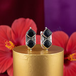 Load image into Gallery viewer, 925 Silver Onyx Stone Earrings for Women | Black Gemstone Jewelry
