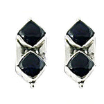将图像加载到图库查看器中, 925 Silver Onyx Stone Earrings for Women | Black Gemstone Jewelry
