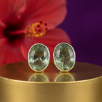 Load image into Gallery viewer, 925 Silver Green Amethyst Stud Earrings for Women | Gift