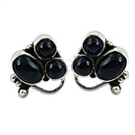 Load image into Gallery viewer, 925 Sterling Silver Black Onyx Stud Earrings for Women