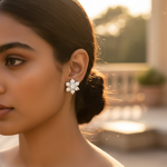 将图像加载到图库查看器中, Silver Flower Stud Earrings | Cubic Zirconia | Women's Jewelry