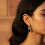 Load image into Gallery viewer, 925 Silver Black Stone Drop Earrings for Women | Gift Jewelry