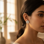 将图像加载到图库查看器中, Flower Stud Earrings | Cubic Zirconia | For Women | Gift