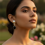 将图像加载到图库查看器中, 925 Silver Onyx Drop Earrings for Women | Daily Wear