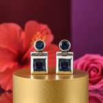 Load image into Gallery viewer, Pendientes colgantes de zafiro plateado para mujer | Joyería llamativa