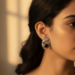 Load image into Gallery viewer, 925 Silver Garnet Stud Earrings for Women | Gemstone Jewelry