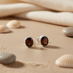 将图像加载到图库查看器中, 925 Silver Garnet Stud Earrings for Women | Gemstone Jewelry