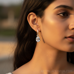 将图像加载到图库查看器中, 925纯银镶嵌立方氧化锆女士钩式耳环