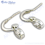 将图像加载到图库查看器中, 925 sterling silver hook earrings with sparkling cubic zirconia gemstones, white background