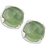 Load image into Gallery viewer, Silver Stud Earrings with Green Gemstone | Women's Jewelry