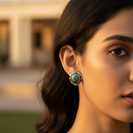 Load image into Gallery viewer, 925 Silver Turquoise Stud Earrings for Women | Daily Wear