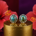 Load image into Gallery viewer, 925 Silver Turquoise Stud Earrings for Women | Daily Wear