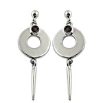 Load image into Gallery viewer, 925 Sterling Silver Circle Drop Earrings with Gemstones