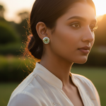 将图像加载到图库查看器中, 925 Silver Green Gemstone Stud Earrings | Women's Jewelry
