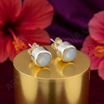Load image into Gallery viewer, 925 Silver Moonstone Stud Earrings for Women | Daily Wear