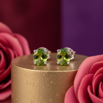 Load image into Gallery viewer, 925 Silver Peridot Stud Earrings for Women | Green Gemstone