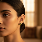 Load image into Gallery viewer, 925 Silver Peridot Stud Earrings for Women | Green Gemstone