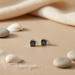 将图像加载到图库查看器中, 925 Sterling Silver Sapphire Stud Earrings | Square Cut Gemstone