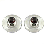 将图像加载到图库查看器中, Silver Stud Earrings with Garnet Gemstone | Women's Jewelry Gift