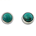 Load image into Gallery viewer, Turquoise Stud Earrings in Sterling Silver | For Women